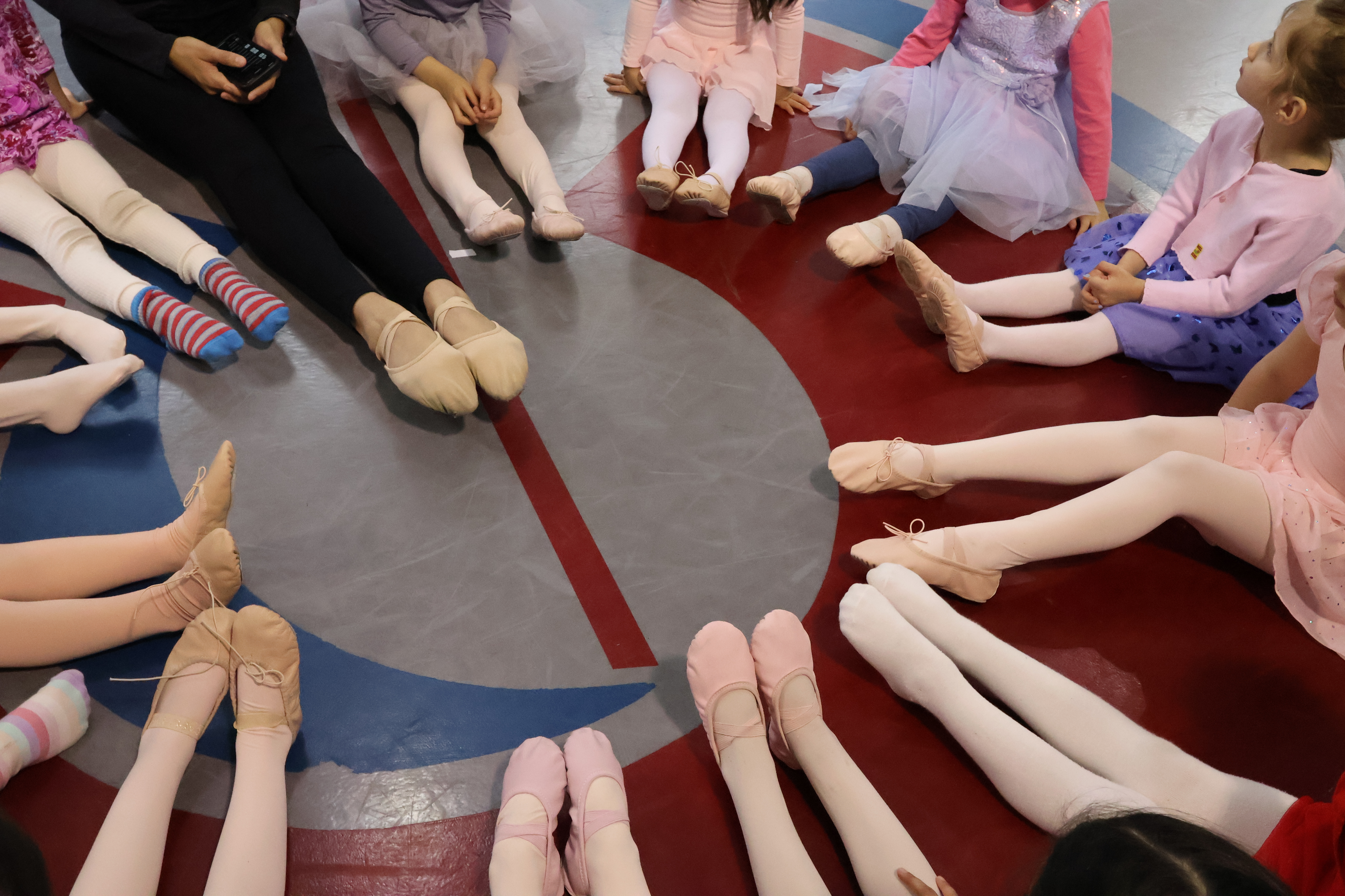 Students participating in a ballet after school class