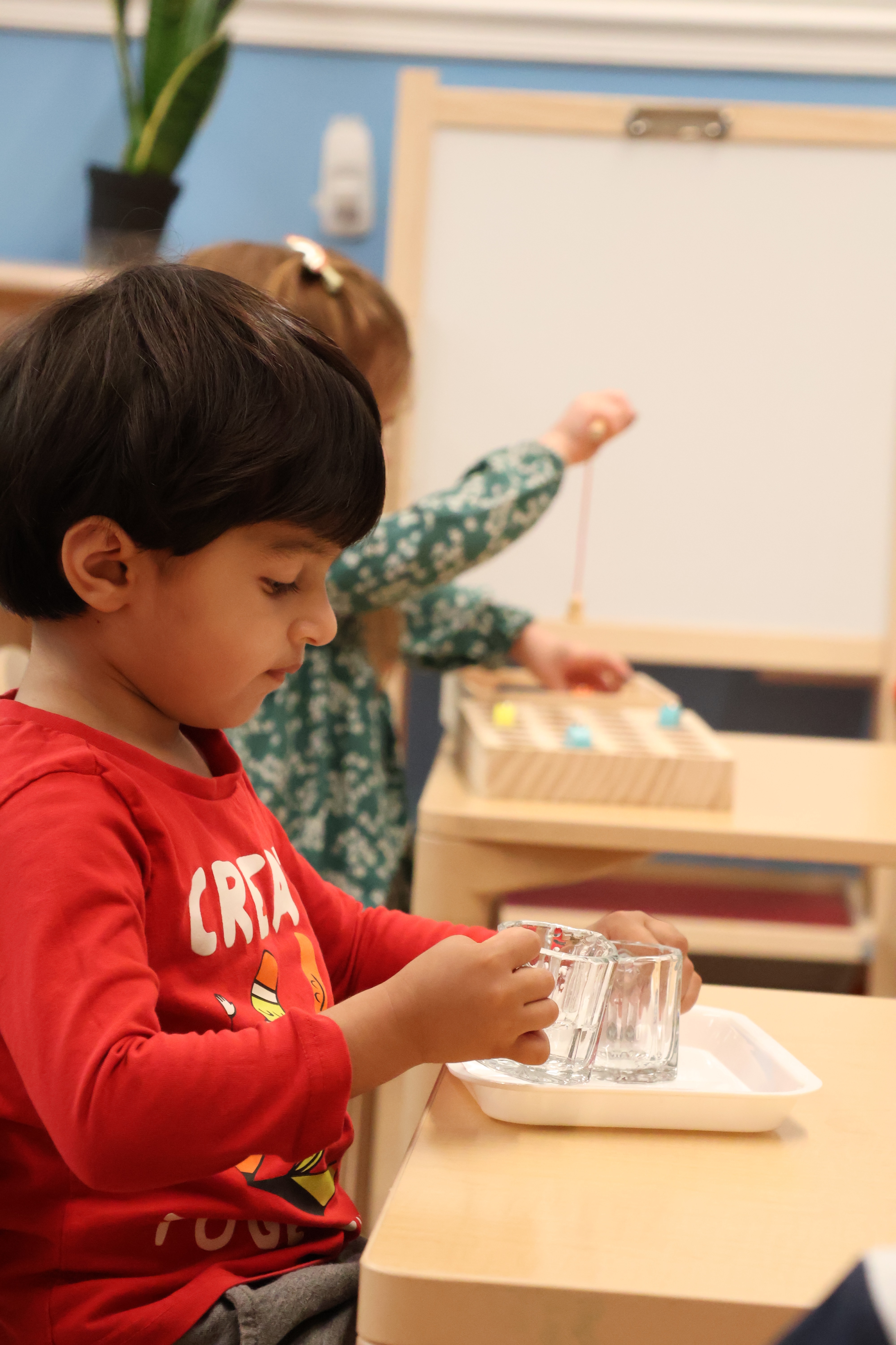 Early program student learning through play at Caedmon School