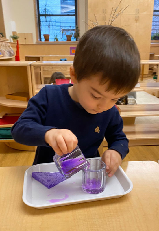 Student participating in a sample class