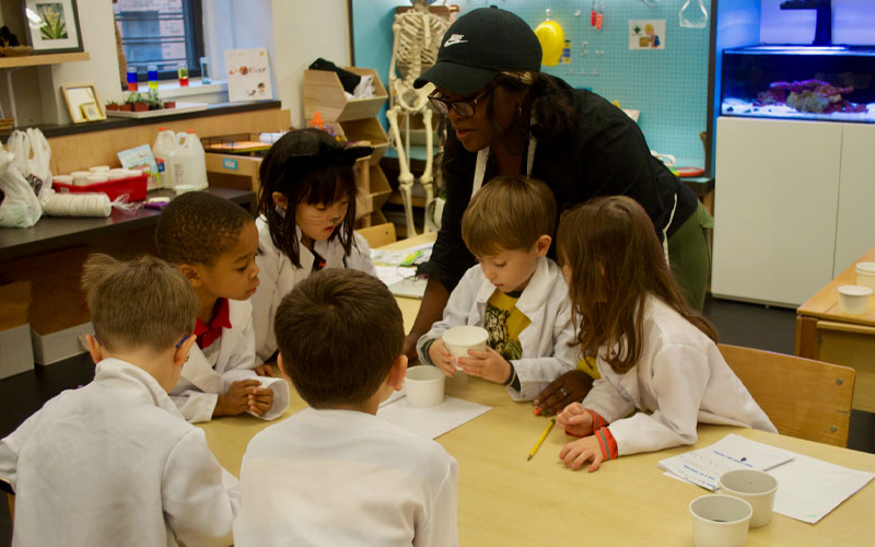 Students participating in Montessori inspired learning